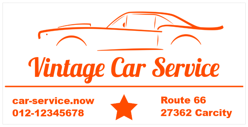 Car decal for garage – Vintage Car Service