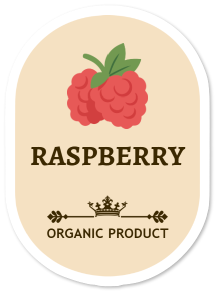 Sticker with product label – raspberry