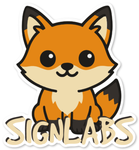 Die-cut fox sticker – logo style